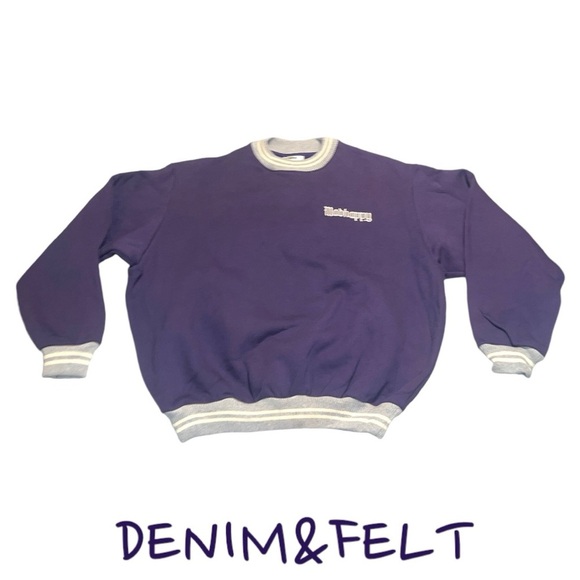 MADHAPPY Alumni Purple Knit Fleece Disney Font Logo Crewneck/Pullover | NEW/NWOT - Picture 2 of 10
